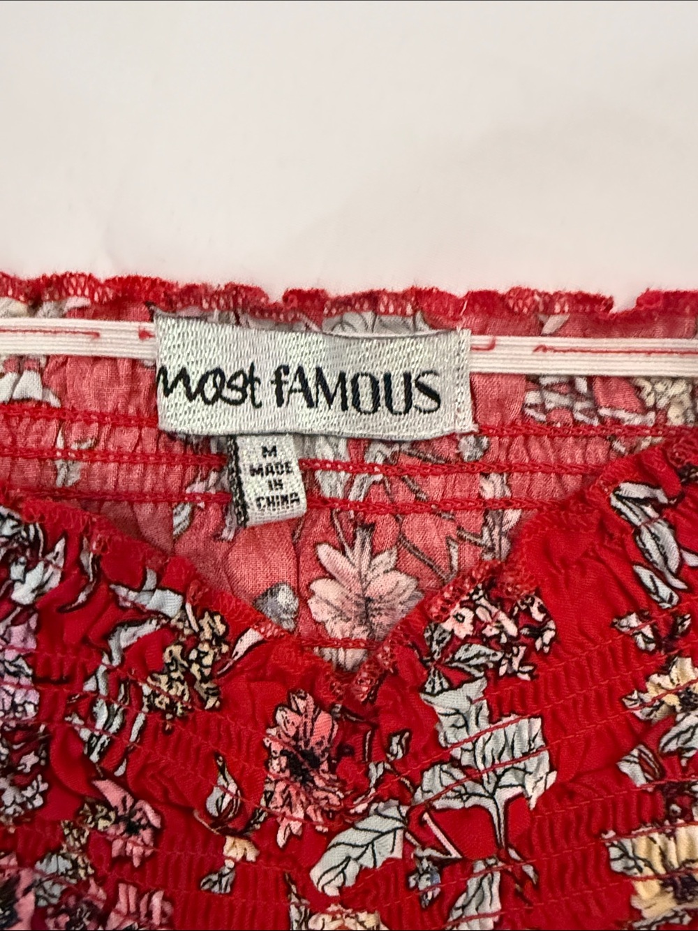 Almost Famous Floral Red Ruched Sundress - Picture 2 of 4